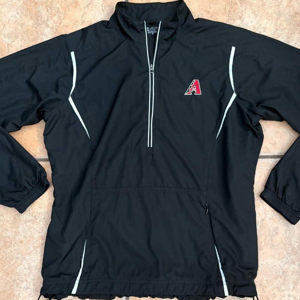 Arizona Diamondbacks Black Windbreaker Small Fully Lined Zippered Front Pocket
